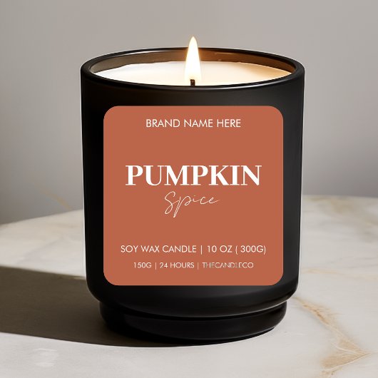 Minimalistische Pumpkin Spice Candle | Aangepaste  Vierkante Sticker
