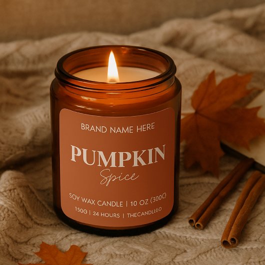 Minimalistische Pumpkin Spice Candle | Aangepaste  Vierkante Sticker