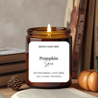 Minimalistische Pumpkin Spice Herfst Kaarsenetiket