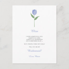 Minimalistische PurpleTulip voor aanzoek aan bruid Briefkaart