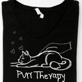 Minimalistische Purr Therapy Kat Liefhebber Doodle Tri-Blend Shirt