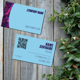 Minimalistische QR blau paarse blauwe Zakelijke Ka Visitekaartje