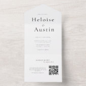 Minimalistische QR-code All-in-1 uitnodiging (Binnen)