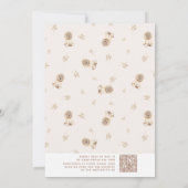 Minimalistische QR-code Bearly Wait Neutrale Baby Kaart (Achterkant)