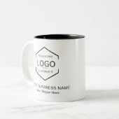 Minimalistische QR Code Bedrijf Business Logo Prom Tweekleurige Koffiemok (Voorkant links)