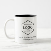 Minimalistische QR Code Bedrijf Business Logo Prom Tweekleurige Koffiemok (Links)
