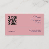 Minimalistische QR-code bleke koraalverpleegkundig Visitekaartje (Achterkant)