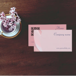 Minimalistische QR-code bleke koraalverpleegkundig Visitekaartje