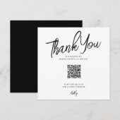 Minimalistische QR-code Bruidsdouche Dankkaart Bedankkaart (Voorkant / Achterkant)