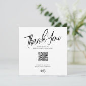 Minimalistische QR-code Bruidsdouche Dankkaart Bedankkaart (Staand voorkant)