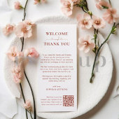 Minimalistische QR-code bruiloft bedankkaart