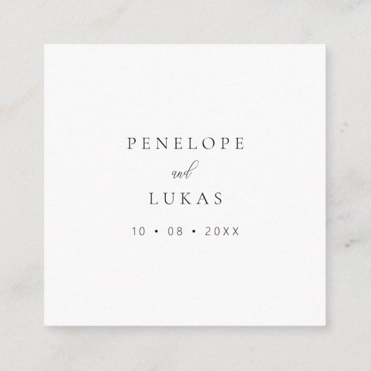 Minimalistische QR-code bruiloft RSVP Informatiekaartje (Achterkant)