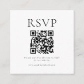 Minimalistische QR-code bruiloft RSVP Informatiekaartje (Voorkant)
