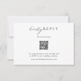 Minimalistische QR Code Bruiloft RSVP Online React Kaartje