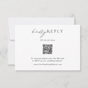 Minimalistische QR Code Bruiloft RSVP Online React Kaartje