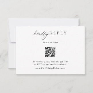 Minimalistische QR Code Bruiloft RSVP Online React Kaartje