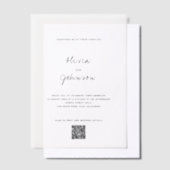 Minimalistische QR-code bruiloft Vellum Uitnodigingen (Offset)