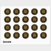 Minimalistische QR-code Business Gold Black Ronde Sticker (Vel)