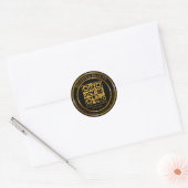 Minimalistische QR-code Business Gold Black Ronde Sticker (Envelop)