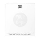 Minimalistische QR-code Business Logo Contactgegev Notitieblok (Voorkant)