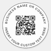 Minimalistische QR-code Business Simple Ronde Sticker (Voorkant)