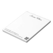 minimalistische qr code business trendy chic notitieblok (Linkerzijde)