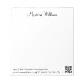 minimalistische qr code business trendy chic notitieblok (Voorkant)
