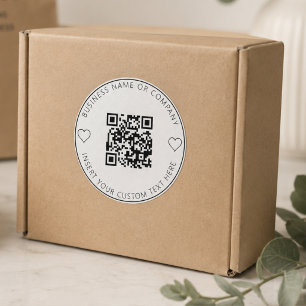 Minimalistische QR-code Business White Simple Ronde Sticker