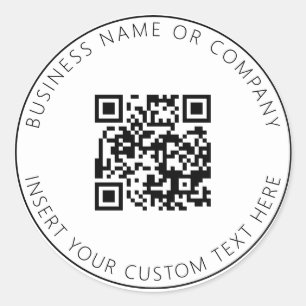 Minimalistische QR-code Business White Simple Ronde Sticker