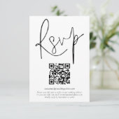 Minimalistische QR-code-code voor bruiloft RSVP-Ka Kaart (Staand voorkant)