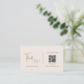 Minimalistische QR-code Dank u Kaartkortingscode Visitekaartje (Staand voorkant)