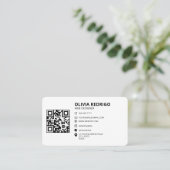 Minimalistische QR-code Digitaal Netwerk Contactge Visitekaartje (Staand voorkant)