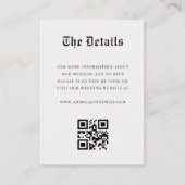 minimalistische QR code eenvoudige bruiloft detai Informatiekaartje (Voorkant)