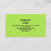 Minimalistische QR-code fluorescerend groen Visitekaartje (Achterkant)