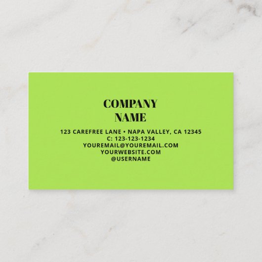 Minimalistische QR-code fluorescerend groen Visitekaartje (Achterkant)