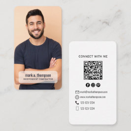 Minimalistische QR-code foto Connect Modern Wit Visitekaartje