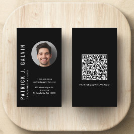 Minimalistische QR-code foto professioneel zwart Visitekaartje