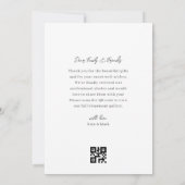 Minimalistische QR-code fotogalerie bruiloft bedan Bedankkaart (Achterkant)