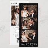 Minimalistische QR-code fotohokje bruiloft Save The Date (Voorkant / Achterkant)