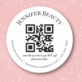 minimalistische QR-code kleine onderneming schoonh Ronde Sticker
