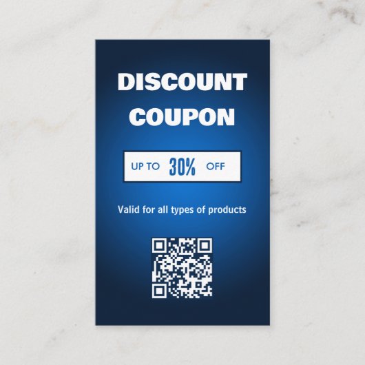 Minimalistische QR-code Korting Kaart Visitekaartje (Voorkant)