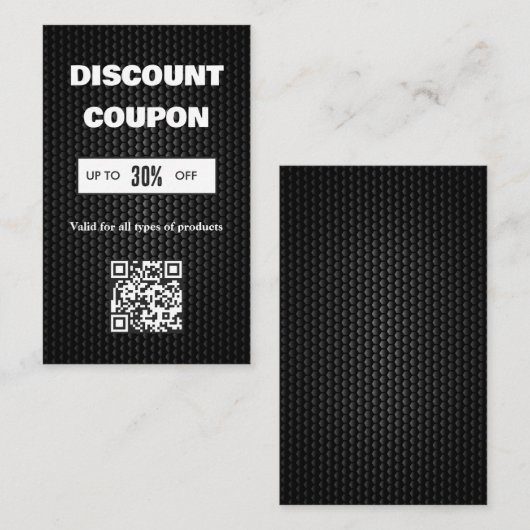 Minimalistische QR-code Korting Kaart Visitekaartje (Voorkant / Achterkant)