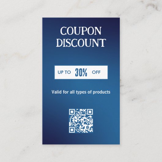 Minimalistische QR-code Korting Kaart Visitekaartje (Voorkant)