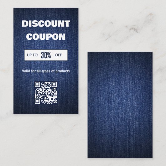 Minimalistische QR-code Korting Kaart Visitekaartje (Voorkant / Achterkant)
