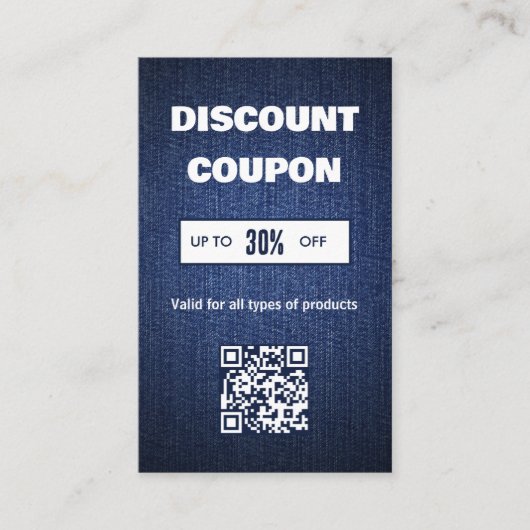 Minimalistische QR-code Korting Kaart Visitekaartje (Voorkant)