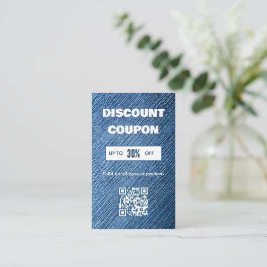 Minimalistische QR-code Korting Kaart Visitekaartje (Staand voorkant)