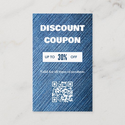 Minimalistische QR-code Korting Kaart Visitekaartje (Voorkant)