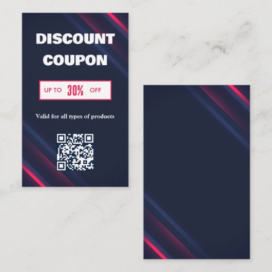 Minimalistische QR-code Korting Kaart Visitekaartje (Voorkant / Achterkant)