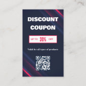 Minimalistische QR-code Korting Kaart Visitekaartje (Voorkant)