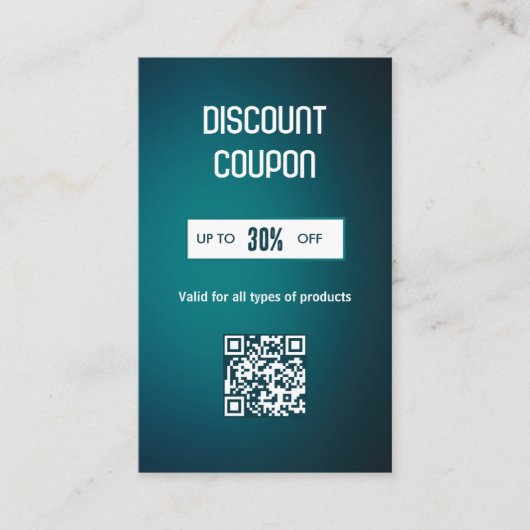 Minimalistische QR-code Korting Kaart Visitekaartje (Voorkant)